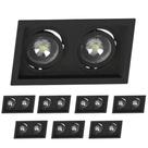 8 Spot Duplo 2 Lâmpadas Recuado E27 Par20 Save Energy