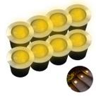 8 Spot Embutido Chao Redondo Bivolt Led 3w 3000k Balizador