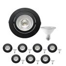 8 Spot Embutir Face Plana PAR30 + 1 Lâmpada LED 10W 6500K E27