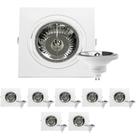 8 Spot Embutir Plana AR111 + Lâmpada LED 12W 4000K Save Energy