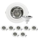 8 Spot Embutir Plana AR111 + Lâmpada LED 12W 4000K Save Energy