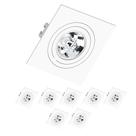 8 Spot Face Plana AR70 GU10 Embutido Quadrado Save Energy