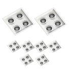 8 Spot Quadruplo Embutir Quadrado Recuado Par20 Branco 110v/220v