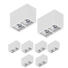 8 Spot Sobrepor Save Energy Boxit Duplo Ar111 Gu10 Branco