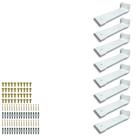8 Suportes 20cm Formato Largo Para Prateleira Mão Francesa Estilo Moderno Aço Alta Durabilidade
