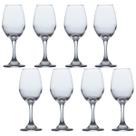 8 Taças de Vidro Resistente Vinho Tinto e Agua 365ml Luxo