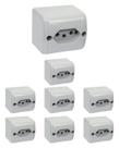 8 Tomada Sobrepor 2p+t 250V 10A Cinza Silentoque Pial