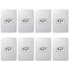 8 Tomadas C/ Placa 2p+t 20a 250v 4x2'' Branca Pialplus