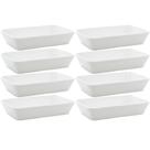 8 Travessas Refratárias de Porcelana Branca 29x20x5cm Restaurantes Buffet Línea Lyor Servir