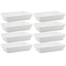 8 Travessas Refratárias de Porcelana Branca 29x20x5cm Restaurantes Buffet Línea Lyor Servir