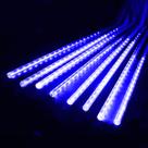 8 Tubos De Luz Led De 50cm Em Cascata De Iluminação Efeito Gelo Chuva Natal Cor:Azul
