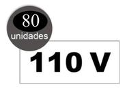 80 Etiquetas 110v Auto Adesiva Para Tomadas Placa Pvc