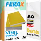 80 Papel Vinil Adesivo Dourado A4 90g - Para Impressoras Jato de Tinta - à Prova D'água 80 Papel Vinil Adesivo Dourado A4 90g - Para Impressoras Jato de Tinta - à Prova D'água