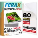 80 Vinil Adesivo Transparente 100% A4 - Para Impressora Laser 80 Vinil Adesivo Transparente 100% A4 - Para Impressora Laser