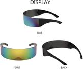80s Futurista Visor Cyber Sunglasses Homens Mulheres Futuristas