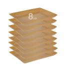 8un Petisqueira travessa Retangula 28cm servir Marrom Claro