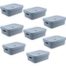 8x Caixa Plastica Multiuso Organizadora 10,5L Ou Cube Azul