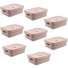 8x Caixa Plastica Multiuso Organizadora 10,5L Ou Cube Rosa