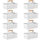 8X Organizador Multiuso Flow Com Divisórias 8L Com Alça OU - Branco