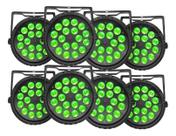 8x Refletor Parled 18x12w Rgbw Quadriled Dmx Slim Dj Festas