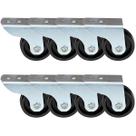 8x Rodinha Roda Rodízio Fixo Aço Suporte Móveis S/ Trava 4cm