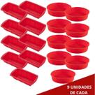 9 Conjunto Forma Silicone para Pães e Forma Redonda Sortida