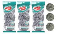 9 Esponja Aço Inox Flash Limp Limpeza Pesada Não Enferruja