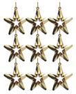 9 Estrelas Douradas para Arvore de Natal 6,5 x 6,5cm