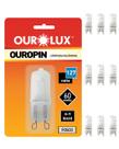 9 Lâmpada Halógena Bipino G9 60w 127v Ourolux Luz Amarelada 2800K