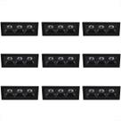 9 Micro Spot Led Triplo Downlight Embutido 3000K Preto Bet58 9 Micro Spot Led Triplo Downlight Embutido 3000K Preto Bet58