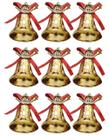 9 Mini Sinos para Decoração de Árvore de Natal