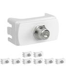 9 Módulo Soquete Coaxial Para Antena Tv Schneider Miluz - Branco