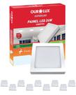 9 Painel Led Ourolux Sobrepor 24w Biv 2700k Quadrado