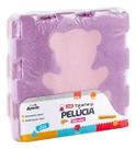 9 Peça Eva Tatame 30x30cm Pelúcia Espuma Puzzle Rosa Urso