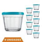 9 Pote Americano Vidro C/Tampa Cores Amlimento 150ml Nadir 9 Pote Americano Vidro C/Tampa Cores Amlimento 150ml Nadir