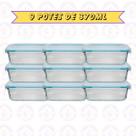 9 Pote Hermético Retangular Canelado 370ML Cor Sortida Marmita