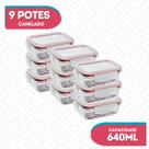 9 Potes 640ml Vidro Hermetico Resistente Micro-ondas Marmita