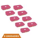 9 Potes de Vidro Facilita Retangular Marmita 750Ml Marinex