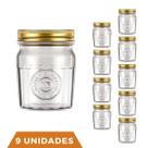 9 Potes Vidro Americano Rosca Alimentos 500ml Vintage Nadir