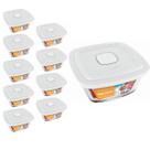 9 Potes Vidro Facilita Vap Quadrado Com Tampa 2L Marinex