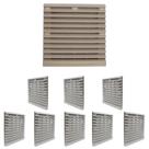 9 Protetores Plástico Ventilador Com Filtro 150mm Cinza