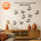 9 Recortes Borboleta MDF 3mm Preto - Minimalista & Moderno