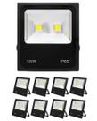 9 Refletor Led Alumínio Rgb 100w Preto
