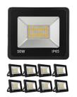 9 Refletor Led Ip65 50w Luz Quente 3000k