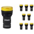 9 Sinaleiro LED 22mm Steck 24V Luminoso Amarelo SLDS243