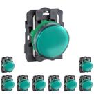 9 Sinalizador Plástico 22mm 250V Verde Para Lâmpada Ba9s Schneider