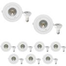 9 Spot Emb Face Plana PAR20 + 1 Lâmpada LED 6W 2700K E27