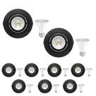 9 Spot Emb Face Plana PAR20 + 1 Lâmpada LED 6W 2700K E27