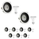 9 Spot Emb Red Recuo PAR20 + 1 Lâmpada LED 6W 2700K E27