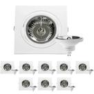 9 Spot Embutir Plana AR111 + Lâmpada LED 12W 4000K Save Energy